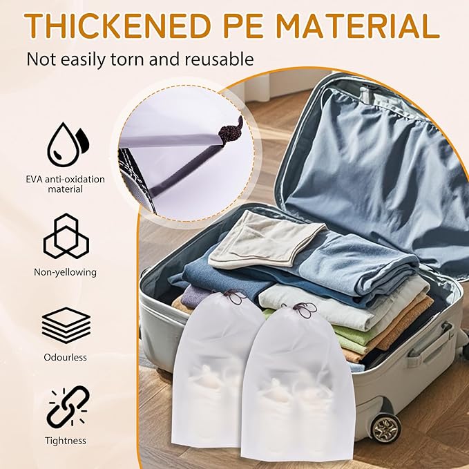 Shoe Bags for Travel, 15.7" x 11.8" Travel Shoe Bags for Packing, Large Waterproof Portable Travel Shoe Storage Bags Travel Essentials Women for and Men