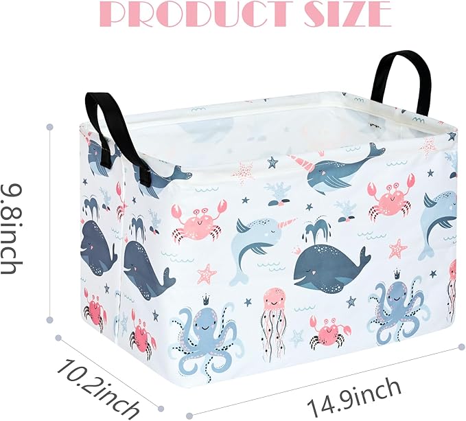 Baby Storage Basket Cute Gifts Basket Toys Organizer Waterproof Kids Hamper Nursery Bins Women Storage Cube for Home/Dorm/Kitchen/Pet/Office/Closet/Shelf/Room Decor