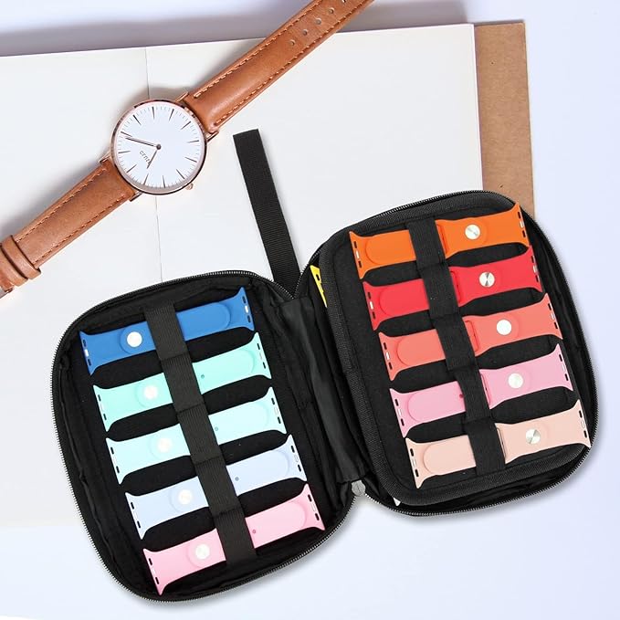 20 Watch Bands Storage Carrying Case Compatible with Watches,Expandable Watch Band Holder Stores 20 Watch Bands Fit for Most Sizes of Watch Straps,Organizer for Watch Bands, Bag Only(Dark Grey)