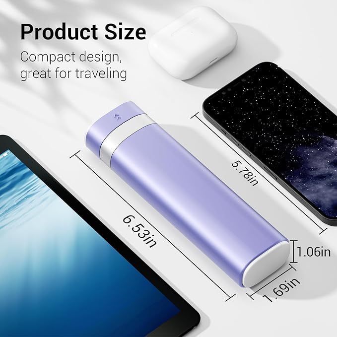 Betife Travel Pill Organizer Weekly 7 Day, Compact Daily Pill Box, Portable Medicine Case, Cute Pill Holder for Vitamins Supplements, Drawer-Shaped Pills Organizer (Purple)