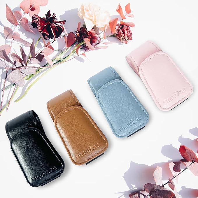 Sunglass Holder Organizer Clip for Car Visor, Durable and Scratch Resistant Sunglasses Organizer with Magnetic Clip, Pink Car Interior Essentials Accessories for Men Women Aesthetic
