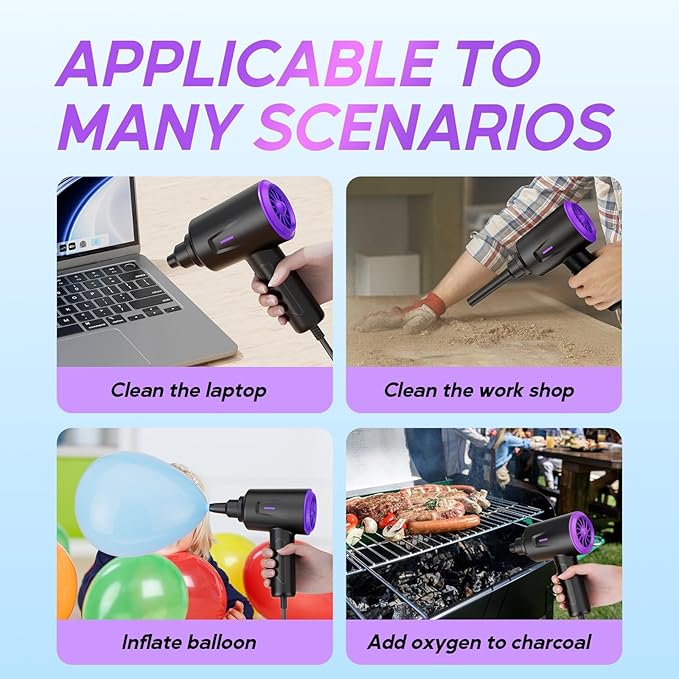 Goweto Electric Air Duster - Air Blower - Multi-Use Compressed Air Duster for Keyboard, Computer, and PC - 5.74 oz Powerful Motor