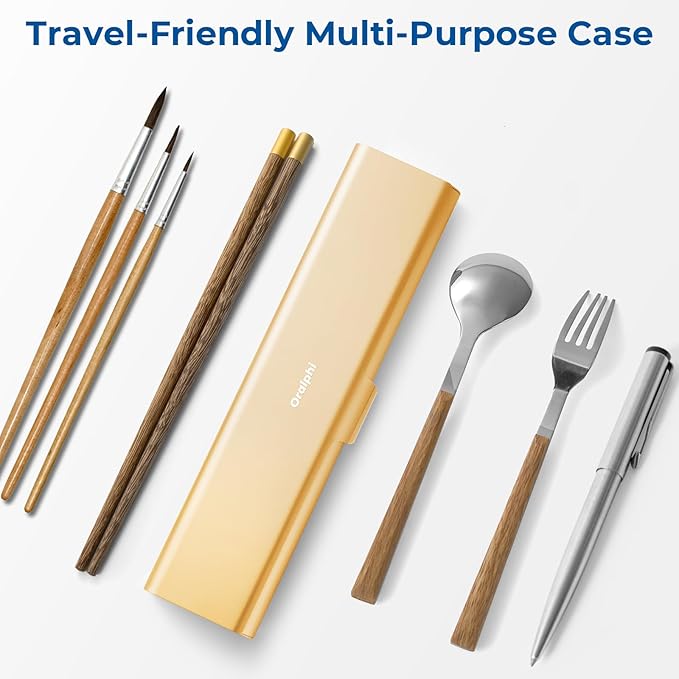 Wider Aluminum Toothbrush Travel Case, Portable Travel Toothbrush Holder, Durable Manual Toothbrush Box Container for Traveling, Bathroom, Camping, Business Trip, Gold