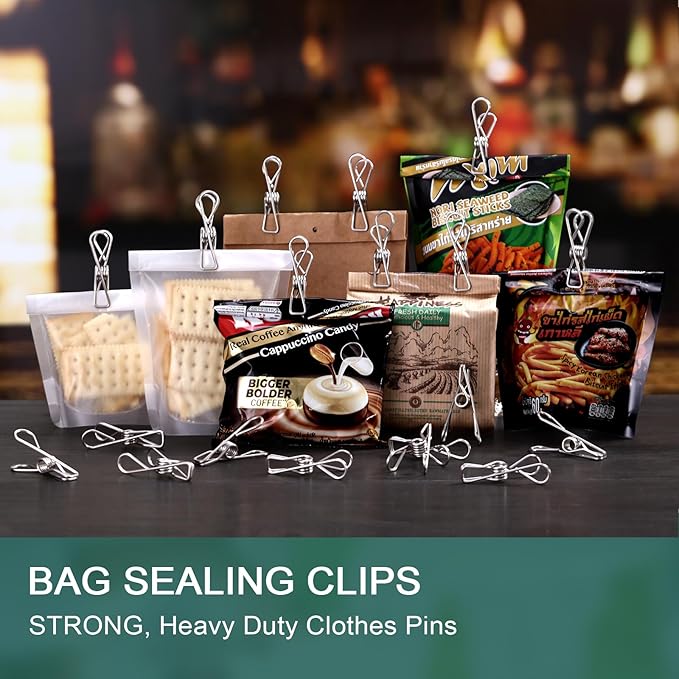 20PCS Large Size Clothes Pins - Picture & Food Clips for Hanging Clothes & Photos