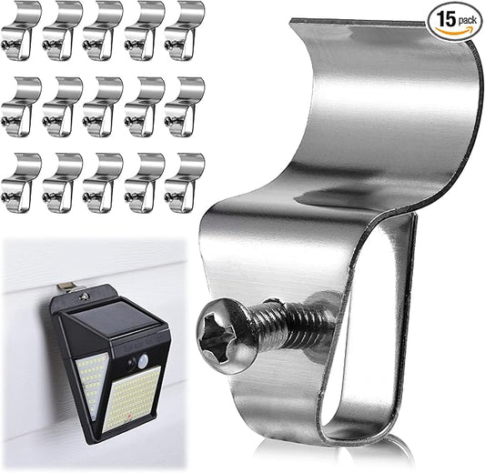 HUXOR Vinyl Siding Clips Hooks No-Hole Needed Outdoor Siding Screws Hanger for Mounting Security Camera, Artwork, Address Plaques, Pictures, Shelf, Mailbox, Wreath, Solar Powered Lights (15 Pack)