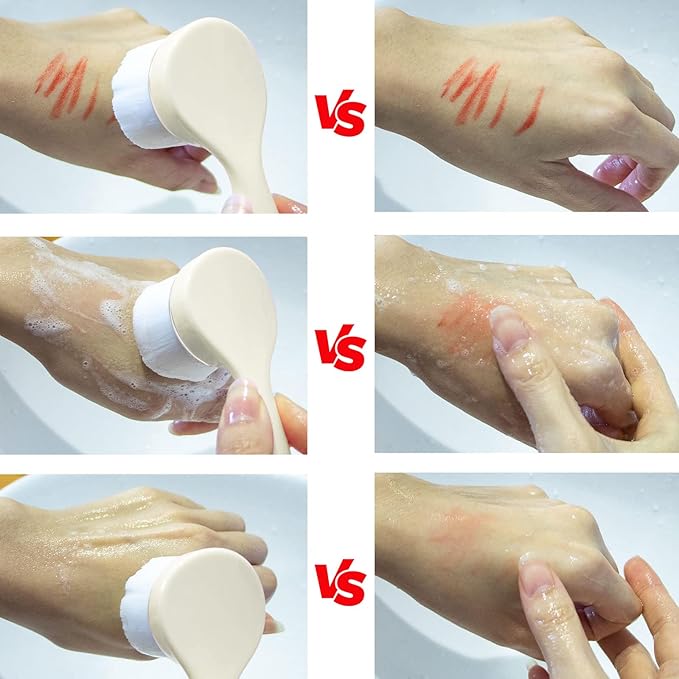 2 Pack Soft Bristle Facial Cleansing Brush for Deep Pore Cleaning, Face Exfoliating Scrub Brush for Face Cleansing Skincare Massaging,Jade White