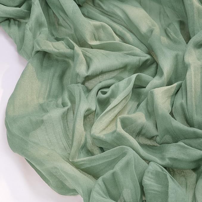 Socomi Sage Green Cheesecloth Table Runner Summer Boho Rustic Farmhouse Gauze 120 inch 10FT Cheese Cloth Sheer Runner for Wedding Party Baby Shower Birthday Home Decor Holiday Decorations