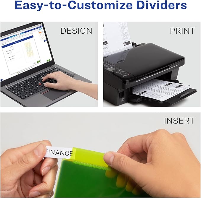 Avery Dividers for 3 Ring Binders, 8-Tab Plastic Binder Dividers Insertable Big Tabs, Multicolor, 1 Set (11901)