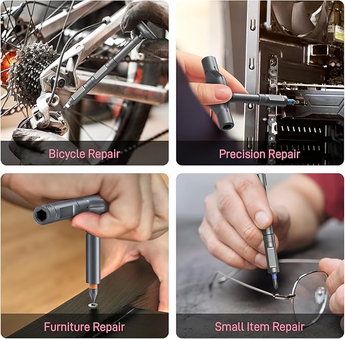 Professional 42-in-1 Magnetic Screwdriver Tool Kit - Multi-functional Precision Bits for PC, Camera, Smartphone, Furniture, Bike – Ideal for Electronics & Home Repairs, Pink