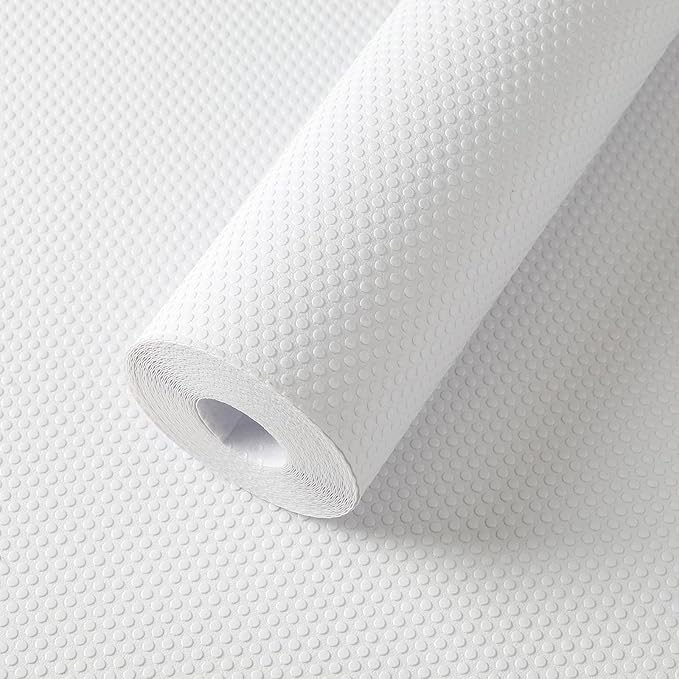 FLPMIX Shelf Liner for Kitchen Cabinets 12 inch Wide - Waterproof Cabinet Liner - Non-Adhesive Easy to Cut Drawer Mat for Pantry Shelves, Cupboard 12" X396 Inch White