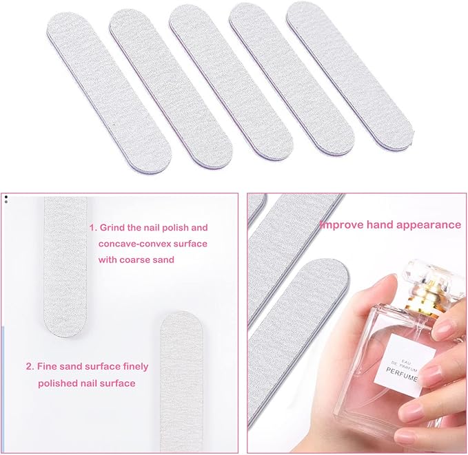 50 Packs 100/180 Grits Mini Nail Files and Buffers Double Sided Emery Boards Manicure Tool for Acrylic Nails, Nail Care