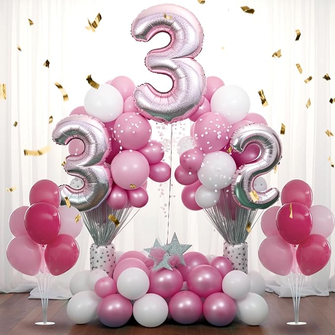 DECOCKRAT 6 Set Balloon Stand Kit - Table Stands With Base, Easy Assembly Sticks, Reusable Holders for Baby Showers, Weddings, Birthdays, Party Decorations