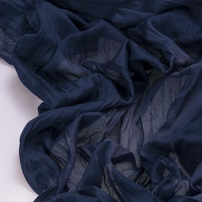 Socomi 6pcs Navy Blue Summer Cheesecloth Table Runner Boho Rustic Gauze 120 inch 10FT Cheese Cloth Sheer Runner for Wedding Party Baby Shower Birthday Home Decor Holiday Decorations