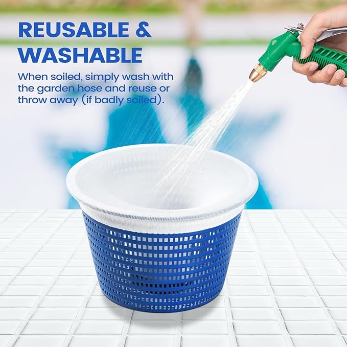 40 Pack Pool Skimmer Socks - Pool Filter Socks for Skimmer Basket, Dense Mesh Skimmers Filters Out Debris for Inground or Above Ground Pools