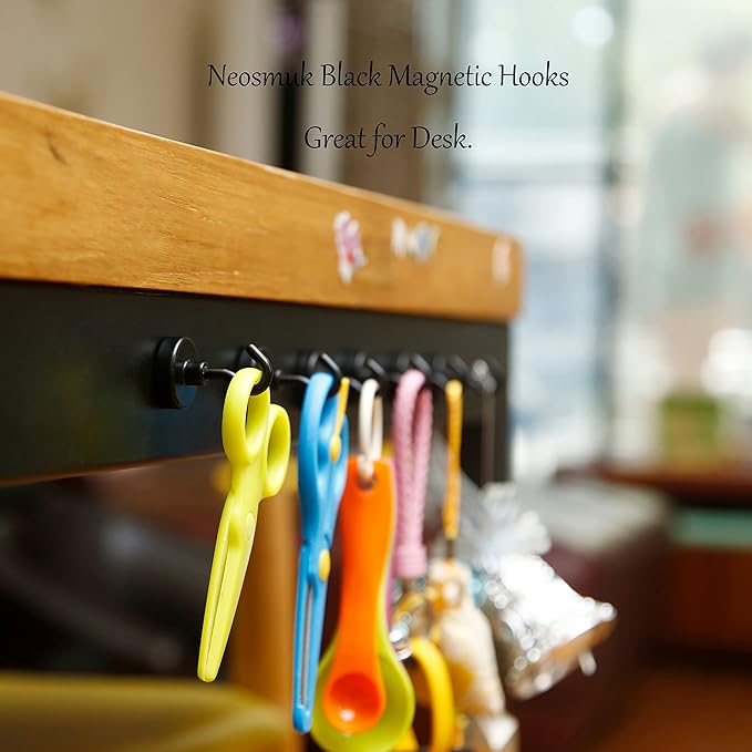 Neosmuk Magnetic Hooks, Cruise Ship Essentials, 26 lb, Black