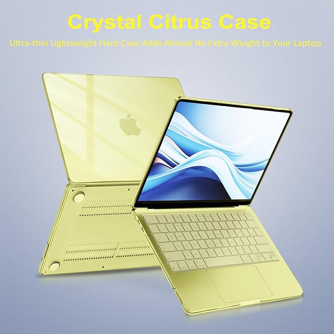 MOSISO Compatible with MacBook Neo Case 13 inch 2026 Release Model A3404 with A18 Pro Chip, 4 in 1 Kit Precision Fit Crack & Scratch Resistant Protective Hard Shell Case Cover, Crystal Citrus