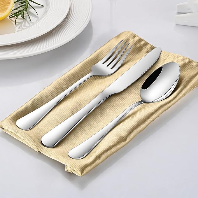 Dinner Spoon Set,8-Piece 7.3 Inch Soup Spoons,Premium Food Grade Stainless Steel Table Spoon,Durable Metal Tablespoon,Dishwasher Safe Silverware Spoons