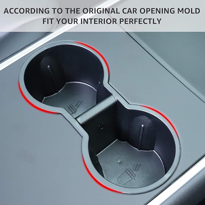 Motrobe Tesla Model Y Tesla Model 3 Center Console Cup Holder Inserts [Seamless Fit for Console] 2017-2020 Model 3 Model Y NOT FIT 2021 Model 3