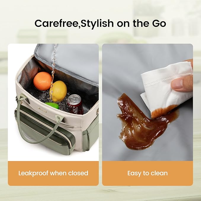 LOVEVOOK Insulated Lunch Bag Women,Wide Opening Adult Lunch Box Women with Cup Holder,X Large Leakproof Cooler Bag for Work Picnic Beach Family College Mom,Lunch Teacher Breast Pump Diaper Tote Bag