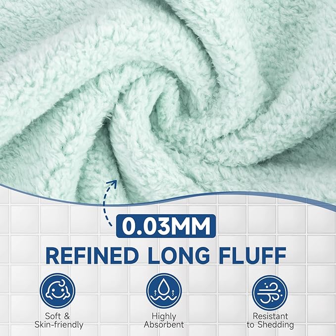 TEAWOO Coral Velvet Grayish Blue Washcloths 12 Pack, Highly Absorbent and Soft Grayish Blue Face Towels, Multi-Purpose Washcloths and Hand Towels for Bathroom, Hotel, Spa and Gym, 12 x 12 inches