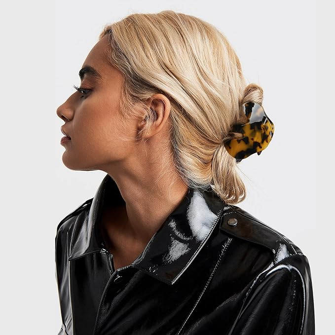 3 Pack Hair Claw Clips Women Large Tortoise Hair Clip French Design Barrettes Celluloid Leopard Print Accessories Jaw Clips for Thick Hair