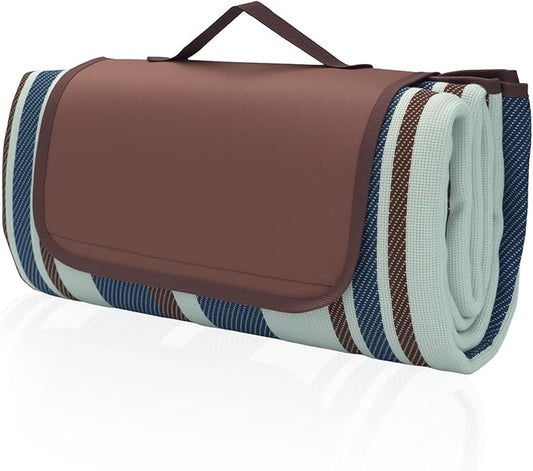 Picnic Blankets, Extra Large Beach Blanket, Lawn Mat 3-Layer Outdoor Rug, Waterproof Foldable Packable Washable, Camping Carpet for Spring Summer Tent Grass Concert Travel Ground