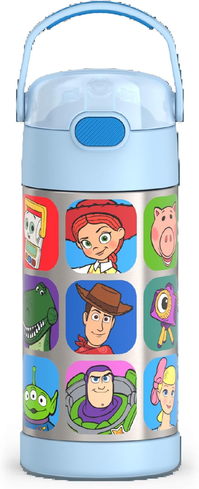 THERMOS FUNTAINER Water Bottle with Straw - 12 Ounce - Kids Stainless Steel Vacuum Insulated Water Bottle with Lid, Toy Story 5