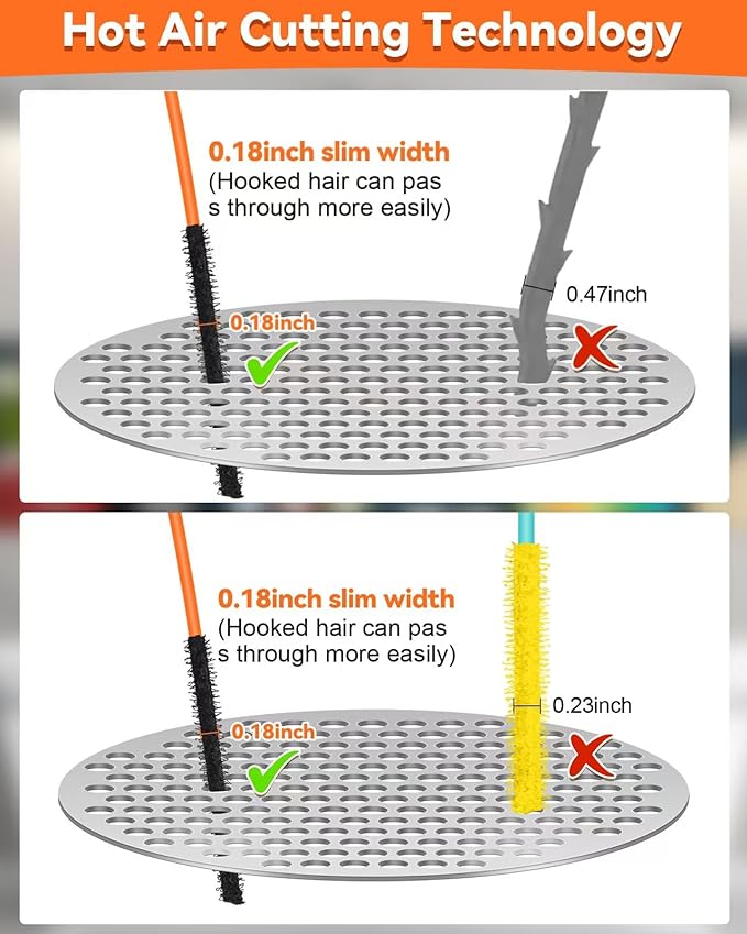 50 Inch Anti-break Metal Drain Snake, Hair Clog Remover, Drain Cleaner Tool with Nylon Coating Sink Snake, Clog Remover for Shower, Bathroom Sink Tub (4 Pack)