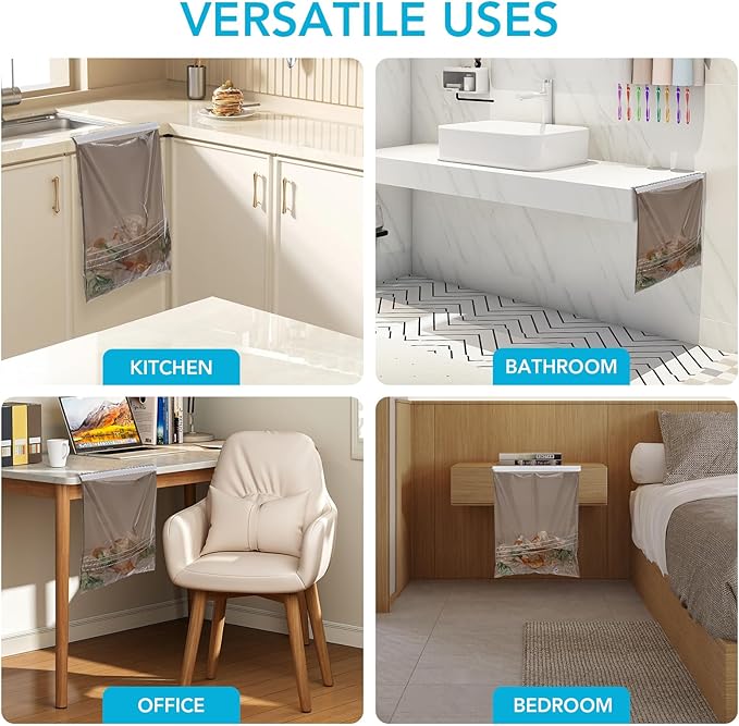 50 Pcs Disposable Car Trash Bags - Large Capacity - Car Garbage Bags Hanging from Headrest - Easy to Stick-On, Leakproof, Smellproof Car Trash Can, Puke Bags - Ideal for Travel, Camping, and Home Use