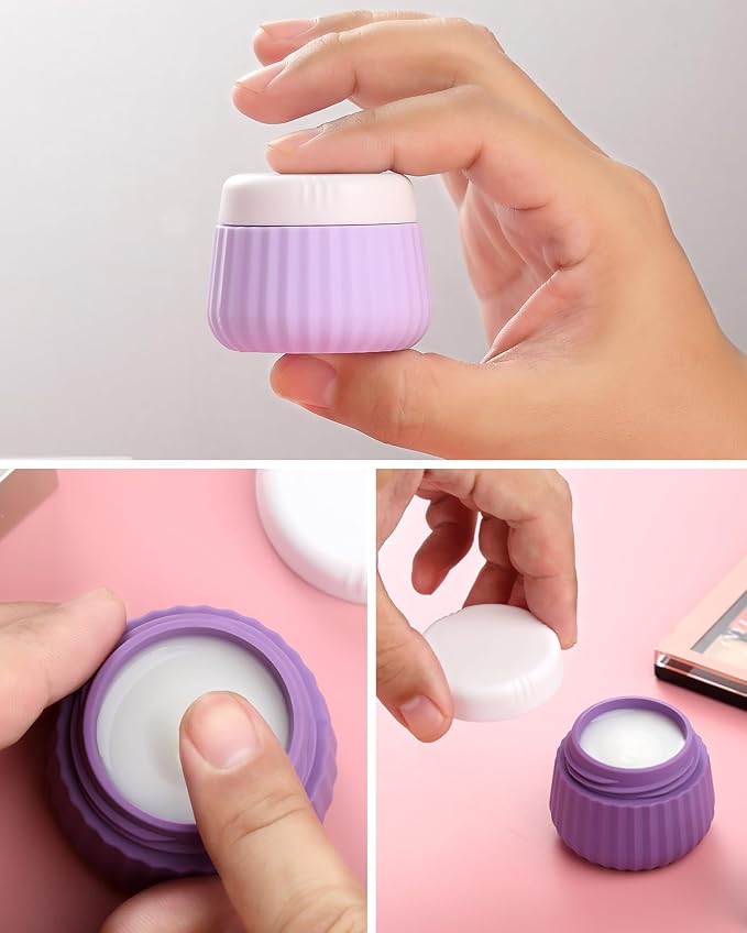 Travel Bottles for Toiletries - 8 Pack, TSA Approved 3oz Travel Containers, Leak Proof Silicone Squeezable Cream Jars with Clear Bag