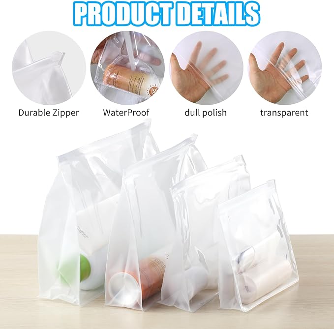 50 PCS Mini Clear Makeup Bag, Small Clear Zipper Pouch Travel Bag for Toiletries Plastic Cosmetic Organizer Waterproof, for Swimsuit Bikini Travel Vacation (8.6 x 6.8 x 2.2 Inch)