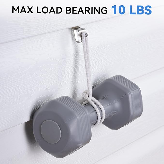 HUXOR (10 Pack) Vinyl Siding Clips Hooks, No-Hole Needed Outdoor Siding Hangers for Mounting Home Security Cameras, Stainless Steel