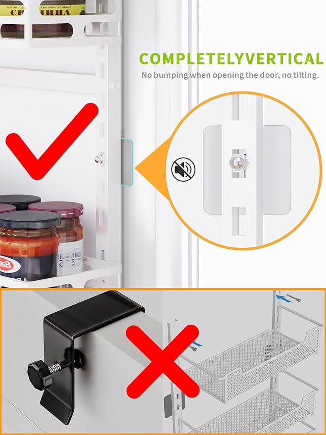 Over the Door Pantry Organizer, Over The Door Pantry Organizer Rack and Storage, 9 Tier Metal Hanging Spice Rack Shelves Door, Home & Kitchen Essentials, White