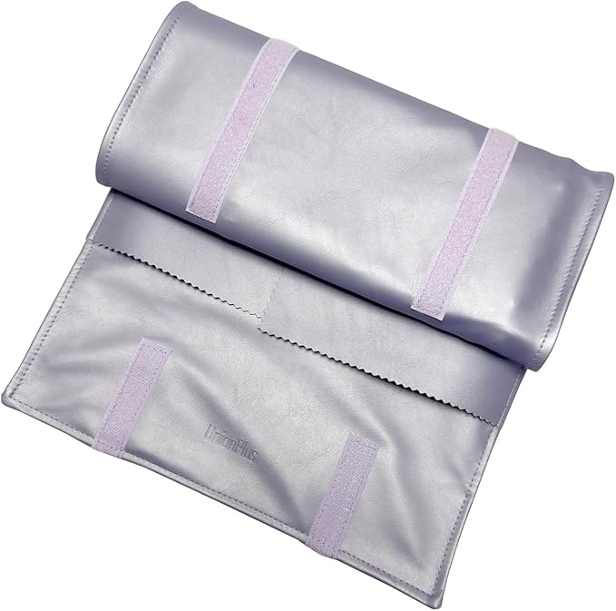 UnionPlus Travel Jewelry Roll, Faux Leather Necklaces Organizer Bag, Elastic Band and Anti-winding, Lavender Violet