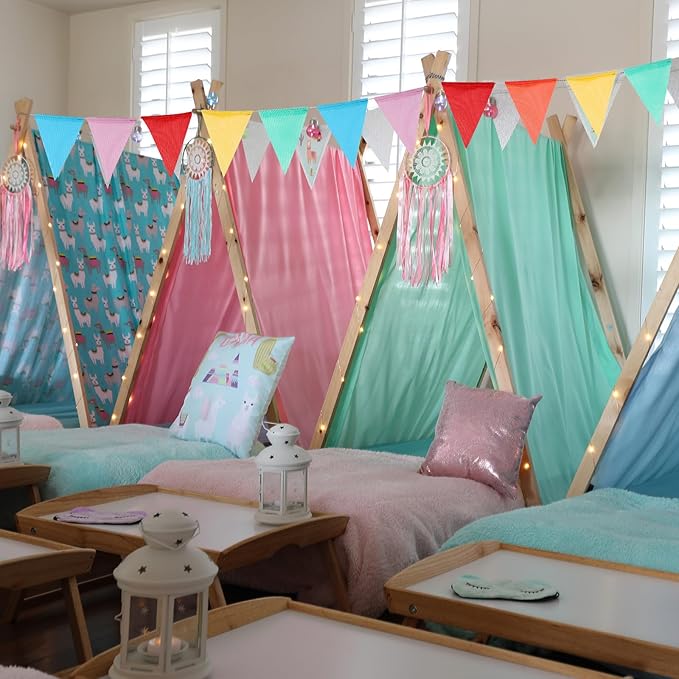 Boao 48 Pieces 36 Feet 4.9x6.7 Inch Colorful Pennant Flags Banner Imitated Burlap Bunting Banner Triangle Flag Garland for Classroom Birthday Carnival Wedding Party and Festival Decor(Rainbow Color)
