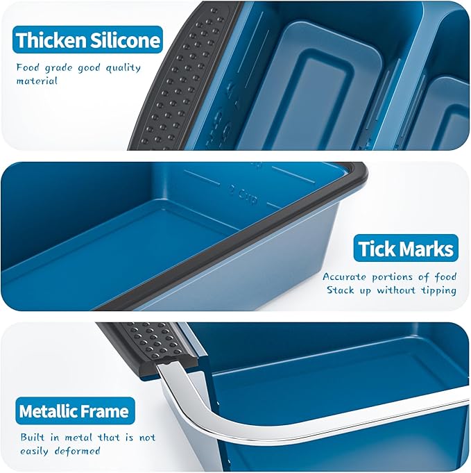 GORCI Silicone Freezer Tray With Lid, 2 Large 4 Cup Large Soup Freezer Molds Container for Meal Prepping, Ice Cube Tray, Perfect for Storing Leftovers, Sauces, Lasagna, 2-Pack