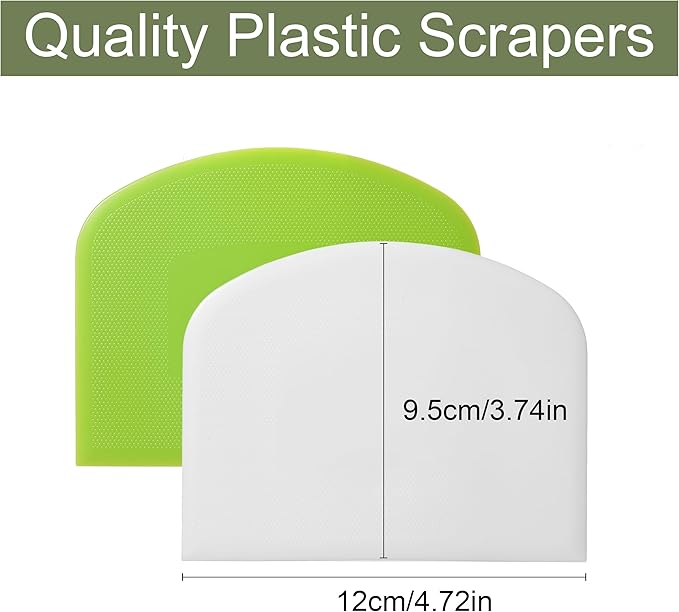 4 Pcs Bench Scraper,Dough Scraper,Versatile Kitchen Scraper Set for Pastry Bread Pizza Cake