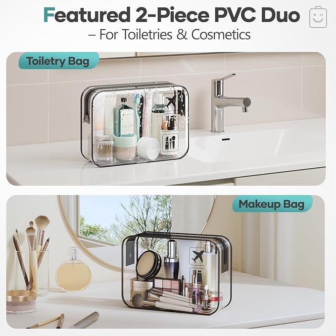 Veken 11 Set Compression Packing Cubes for Travel Essentials,Compressible Expandable Large Luggage Suitcase Organizer Bags for Clothing,Durable Space Saver Storage Bags with Toiletry Bags(Black)