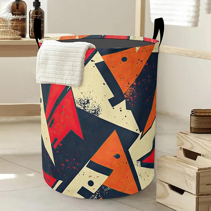 Boho African Aztec Laundry Basket-Large Foldable Hamper Holder Portable Tall Collapsible Laundry Hamper Storage Basket Bin with Handles, Canvas & Waterproof lining for Household Items