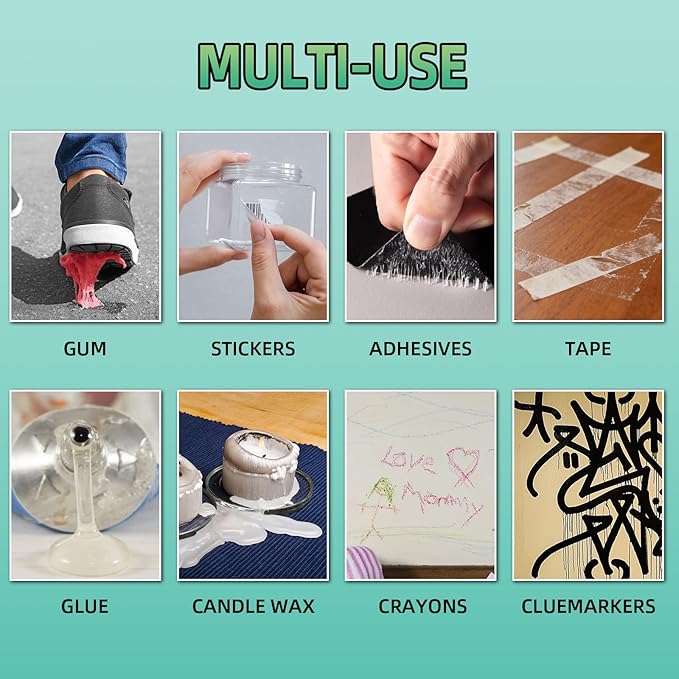 Halldeli Adhesive Remover Kit, Sticker Remover Spray for Cars, Floor, Windows, Surface-Safe Glue Remover with Plastic Scraper – Quickly Removes Decals, Tape Residue, Gum, Tar and Grease