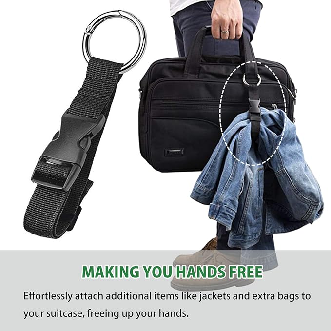 3 Pcs Jacket Holder Luggage Strap Jacket Gripper Add a Bag Luggage Strap Handbag Clip Use to Carry Make Your Hands Free - Black