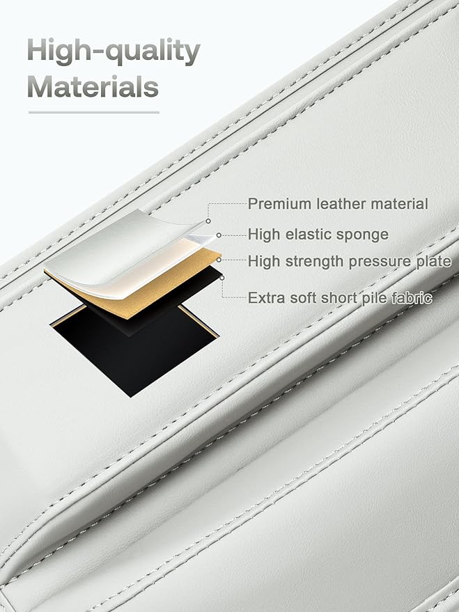 Universal Fit Car Gap Filler, Premium Leather Car Seat Organizer, SUV Truck Essentials (Beige, 1 Pack), XN001