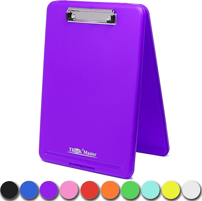 Think2Master Purple Plastic Storage Clipboard. | 25% Heavier & 25% Sturdier| Heavy Duty and Won’t Flex or Bend Like Other Brands (Compare The Weight). Storage Compartment Holds 150 Letter Sized Paper.