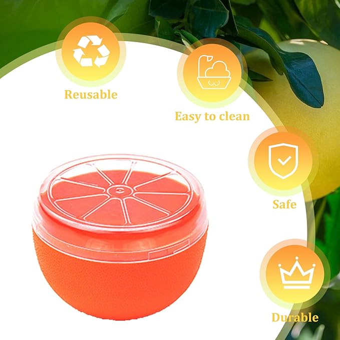 Orange Storage Containers, Reusable Grapefruit Keeper for Refrigerator, Individual Orange Saver Holder Organizer for Fridge to Keep Orange Fresh