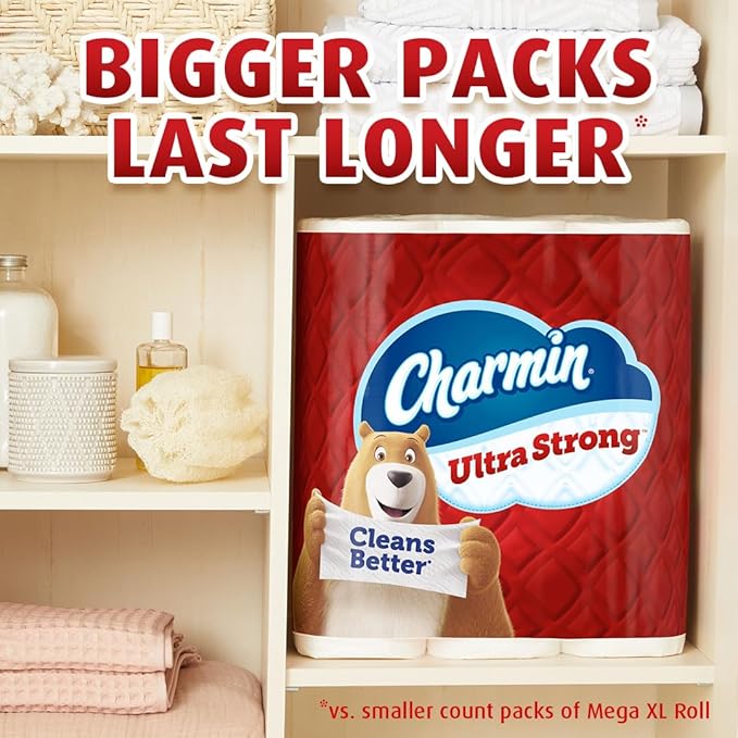 Charmin Ultra Strong Toilet Paper 12 Mega XL Rolls, 330 Sheets Per Roll