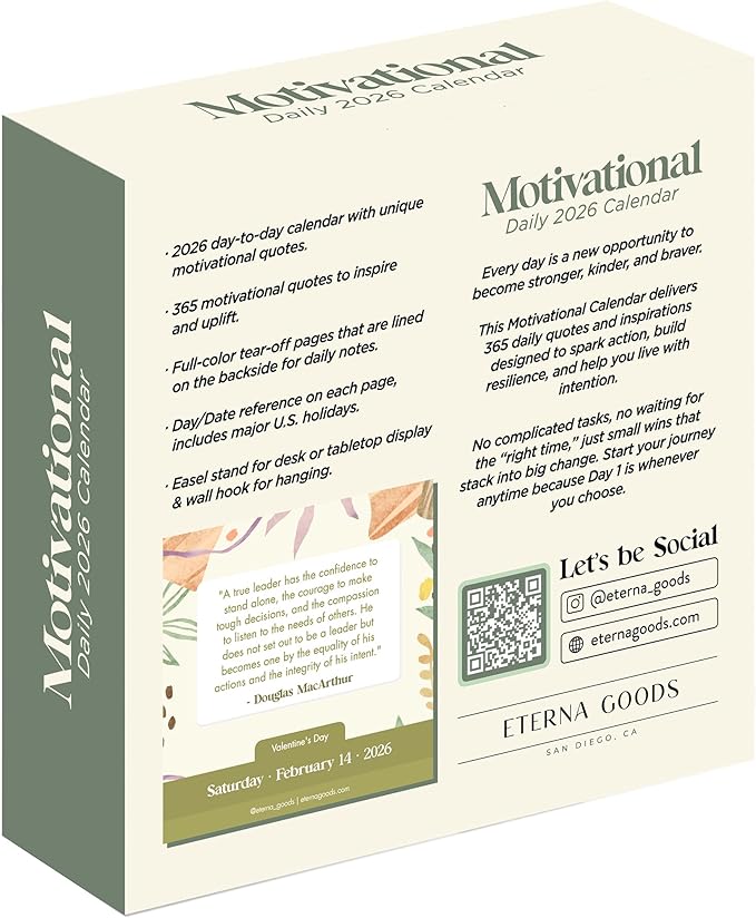 2026 Motivational Calendar | Includes 365 Positive Quotes and Affirmations, Enjoy a Whole Year of Inspirational Quotes, Phrases & Affirmations for Success, Happiness & Personal Growth