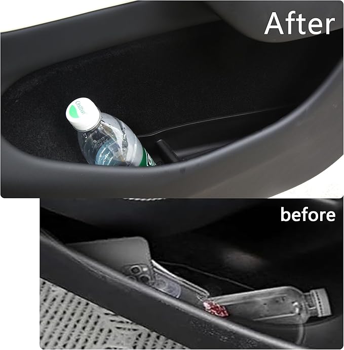 Arcoche Door Side Storage Box for Tesla Model Y Juniper Accessories 2025 2026 Door Pocket Liners,TPE Front & Rear Side Organizer Tray Protector Liner (model Y Juniper) 4pcs