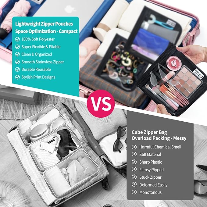 TSA Approved Toiletry Bag, Set of 3 Clear Travel Toiletry Bag Quart Size Zipper Travel Pouch, Waterproof Makeup Cosmetic Bag for Women Men Kids Toiletries Carry on, Black Large