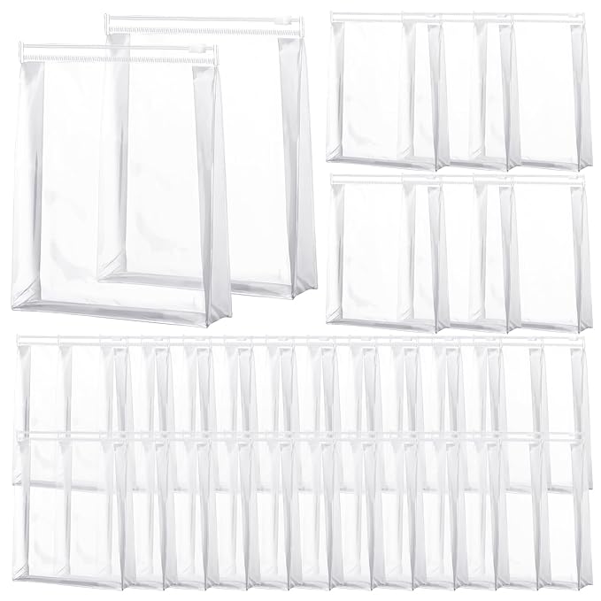 Xuniea 50 Pcs Mini Clear Makeup Bag Small Clear Zipper Pouch Travel Plastic Cosmetic Organizer Waterproof for Toiletries Swimsuit Bikini Bathing Suit(5'',Transparent)