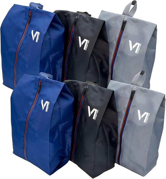 Shoe Bags Waterproof Zipper and Water-repellent Material Dust Smell Proof Versatile Durable Reliable Unisex Large Organizer Sports Travel Work School Storage Packing Lightweight Six-pack Set Gift